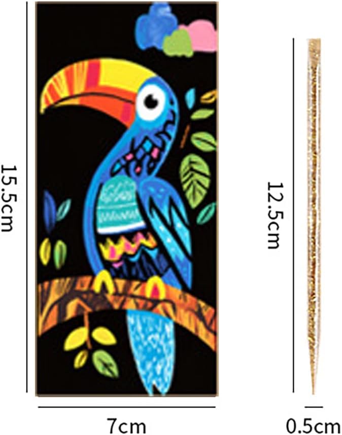 Ryoma Scratch Art Painting Scratch Paper Rainbow Painting Sketch Pads DIY Art Craft Set， 4 Pcs Vincent Van Gogh Engraving and 24Pcs Classic Landmarks and Animal Series for Kids & Adults with 3 Tools - Image 5